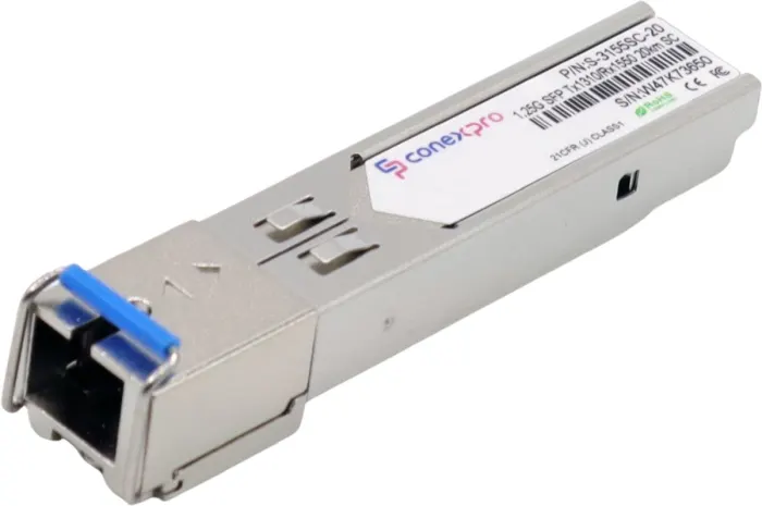 Conexpro 1.25G SFP optical module, WDM/BiDi, SM, Tx1310/Rx1550nm, 20km, 1x SC, DDM