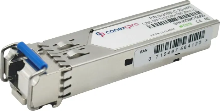 Conexpro 1.25G SFP optical module, WDM/BiDi, SM, Tx1310/Rx1550nm, 20km, 1x LC, DDM - HPE