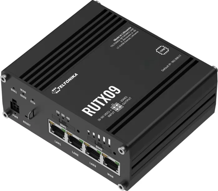 Teltonika RUTX09 Industrial LTE Router, GPS, eSIM