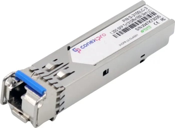 Conexpro 1.25G SFP optical module, WDM/BiDi, SM, Tx1310/Rx1550nm, 3km, 1x LC, DDM