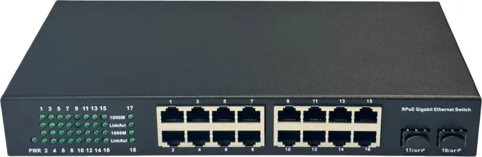 Conexpro Revers Gigabit PoE Switch, 16 ports