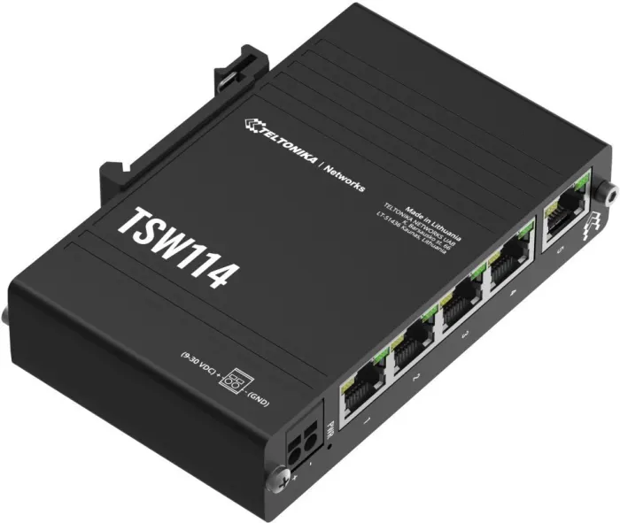 Teltonika TSW114 Industrial unmanaged switch, 5x GLAN