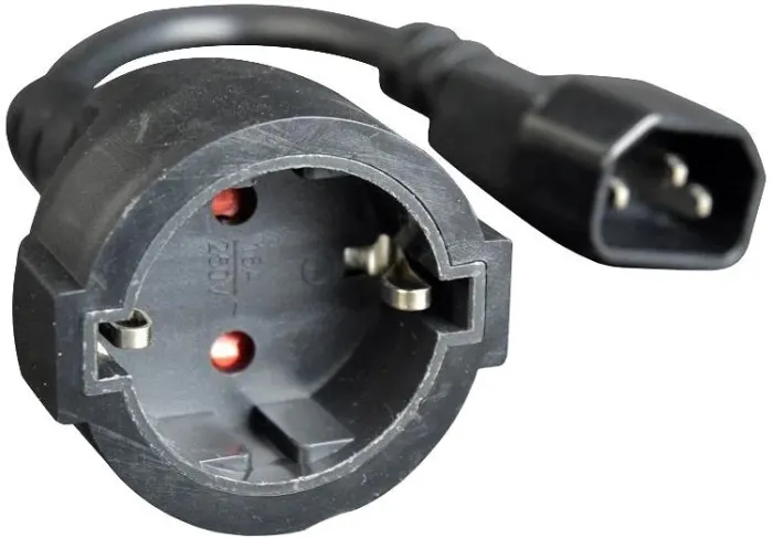 Conexpro cable adapter from UPS (IEC C14) to socket (F) 230V, 15 cm