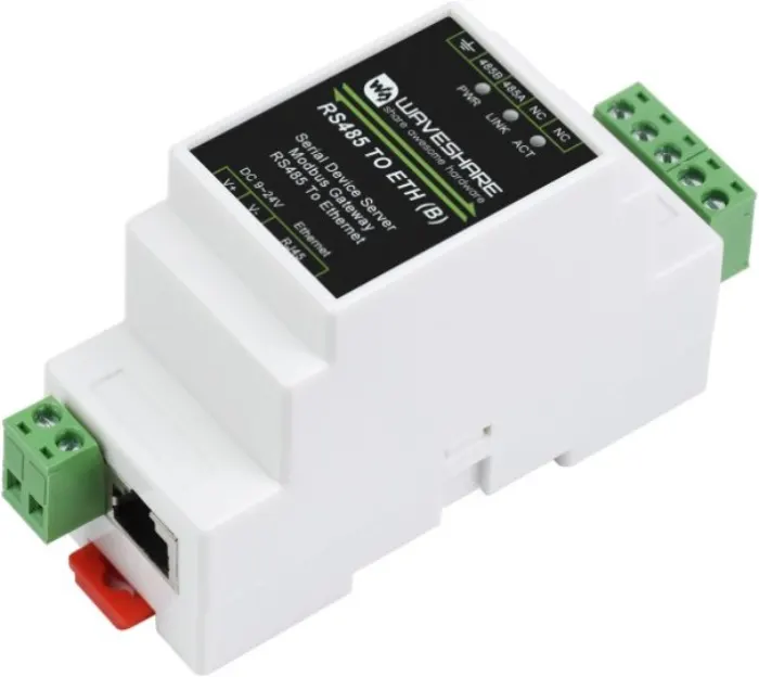 Waveshare Industrial serial server, RS485 to RJ45 Ethernet, TCP/IP
