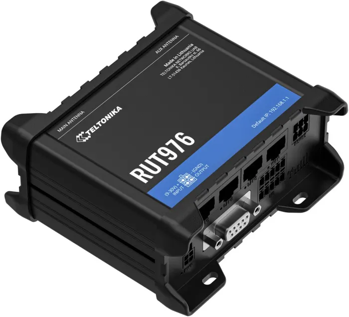 Teltonika RUT976 Industrial cellular RedCap 5G Wi-Fi Router, RS232 and RS485, GPS
