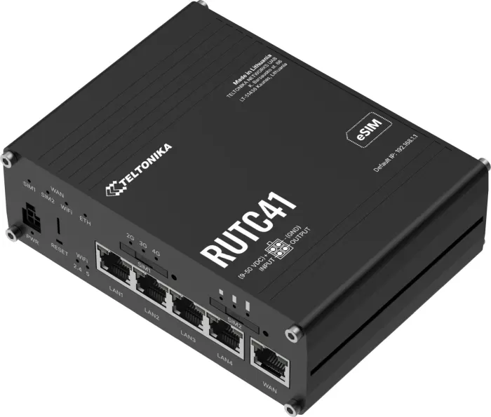 Teltonika RUTC41 Industrial 4G Wi-Fi 6 Router, eSIM