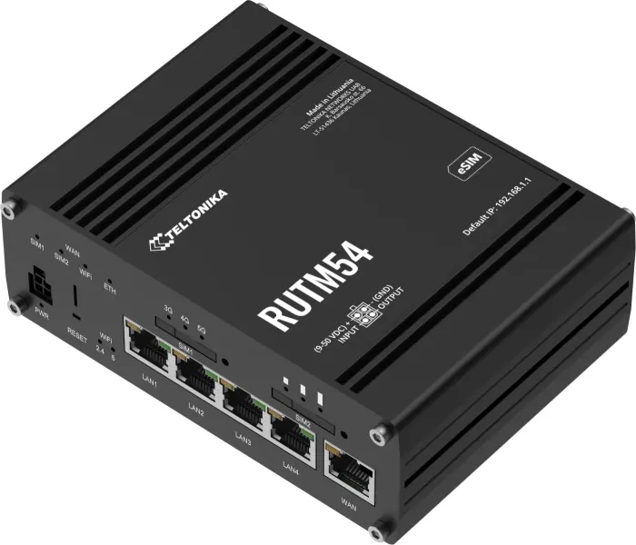 Teltonika RUTM54 Industrial 5G Wi-Fi Router, GPS, eSIM