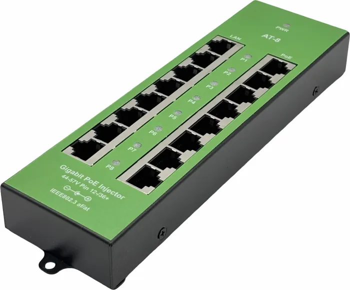 Conexpro Gigabit active PoE panel metal, 8 ports, 802.3af/at