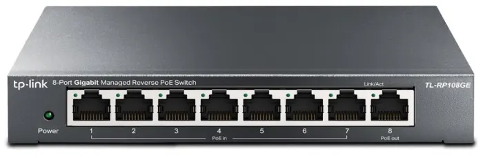 TP-Link RP108GE Reverse Gigabit PoE Switch, 8 ports