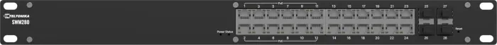 Teltonika SWM280 Industrial PoE managed switch, 24x GLAN, 4x SFP