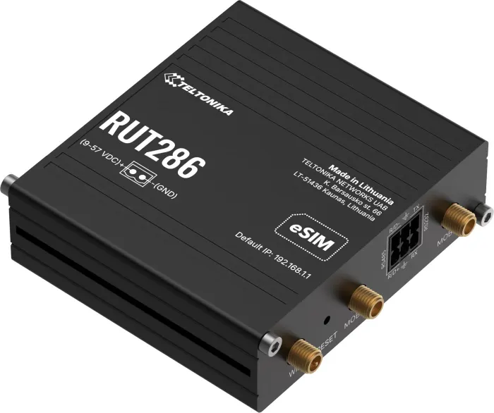 Teltonika RUT286 Industrial cellular LTE Wi-Fi Router, eSIM, RS232 and RS485