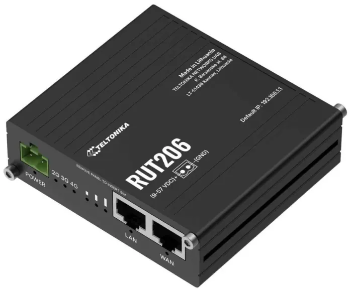 Teltonika RUT206 Industrial 4G LTE Wi-Fi Router, RS232 and RS485