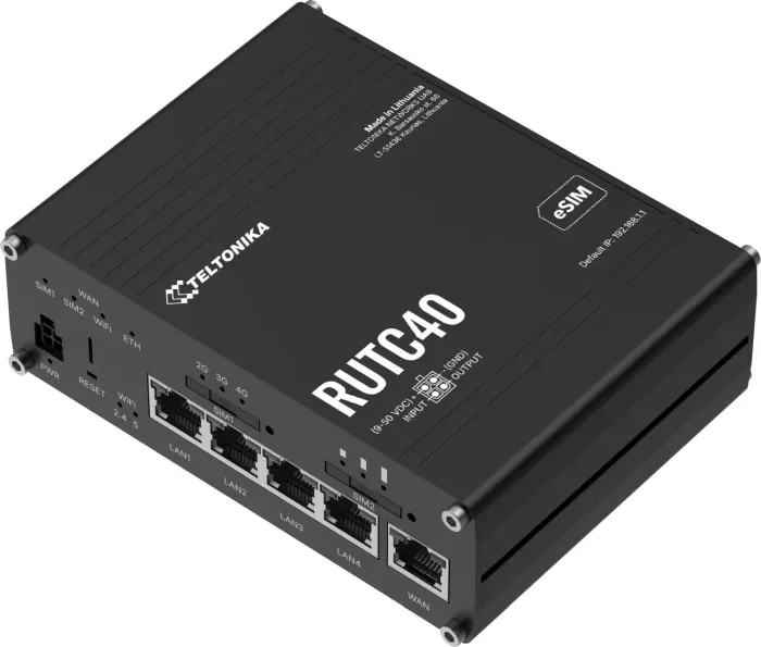 Teltonika RUTC40 Industrial 4G Wi-Fi 6 Router, GPS, eSIM