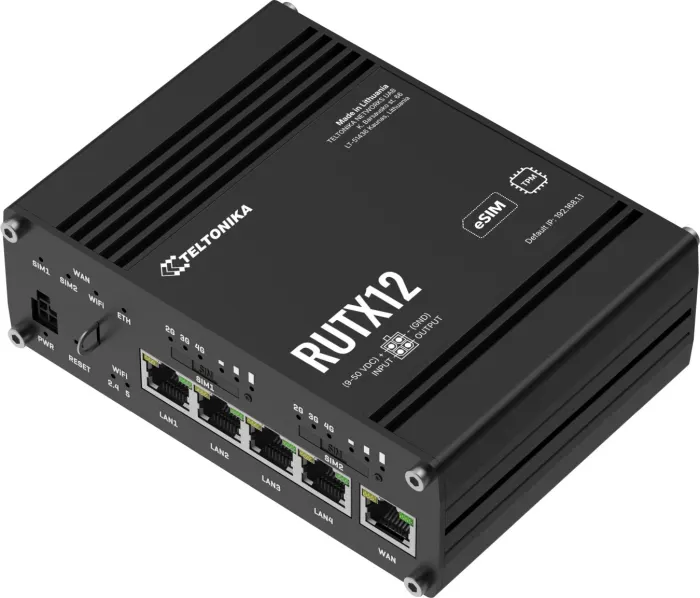 Teltonika RUTX12 Industrial cellular LTE Router, GPS, BT