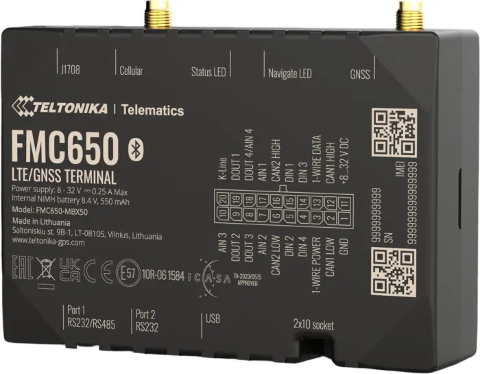 Teltonika Telematics FMC650, Professional GPS tracker with 4G LTE Cat 1 and eSIM