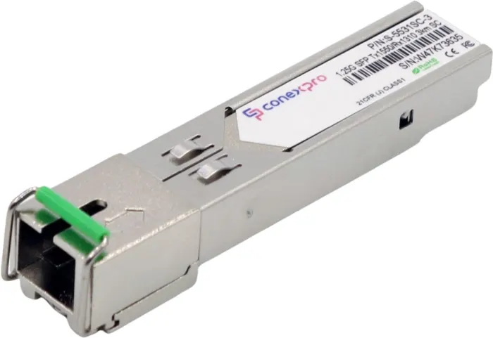 Conexpro 1.25G SFP optical module, WDM/BiDi, SM, Tx1550/Rx1310nm, 3km, 1x SC, DDM