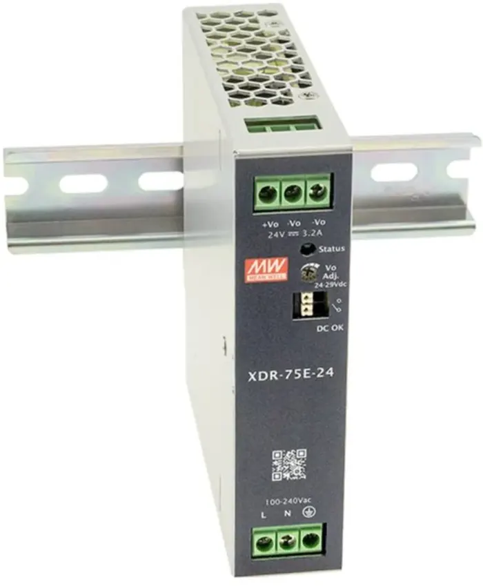 MEAN WELL XDR-75E-48 Industrial power supply for DIN rail, 76W, 48V