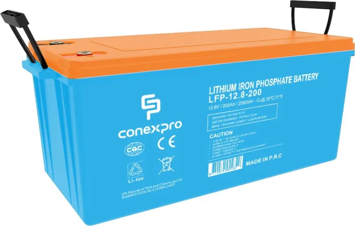 Conexpro battery LiFePO4, 12.8V, 200Ah, Smart BMS, Bluetooth
