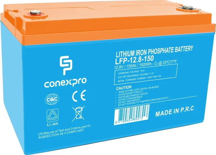 Conexpro battery LiFePO4, 12.8V, 150Ah, Smart BMS, Bluetooth