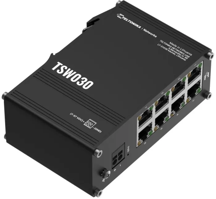 Teltonika TSW030 Industrial unmanaged switch, 8x LAN